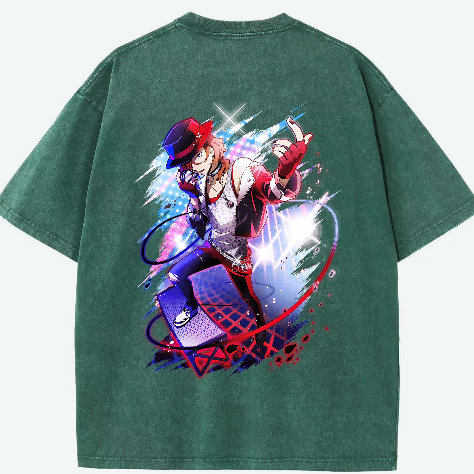 （画像用） 文豪ストレイドッグス Bungo Stray Dogs 綿100% ヴィンテージ風 半袖Tシャツ（背面プリント）